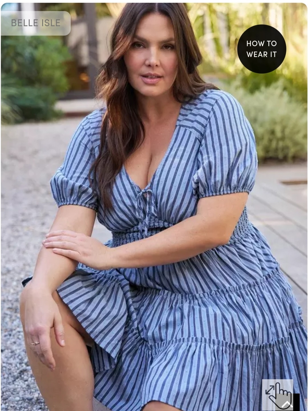 torrid Blue Striped Smocked Mini Dress - Picture 2 of 4